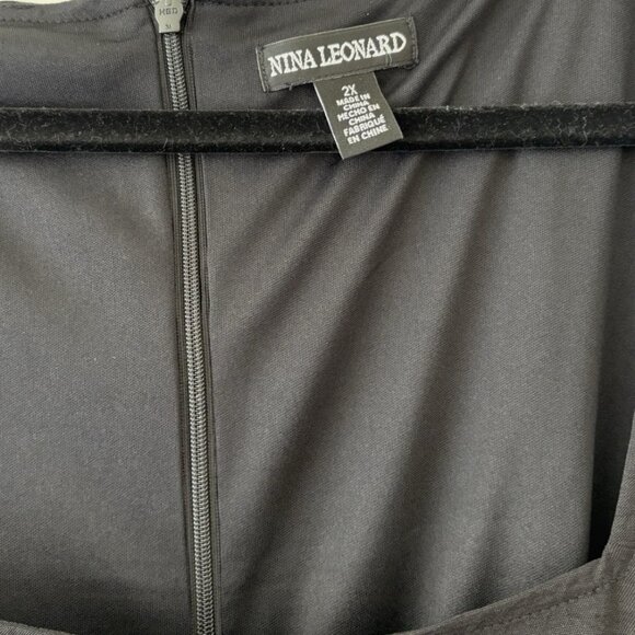 Nina Leonard Women’s Sleeveless Belted Dress Black 2X Pockets Plus Size - Picture 4 of 9